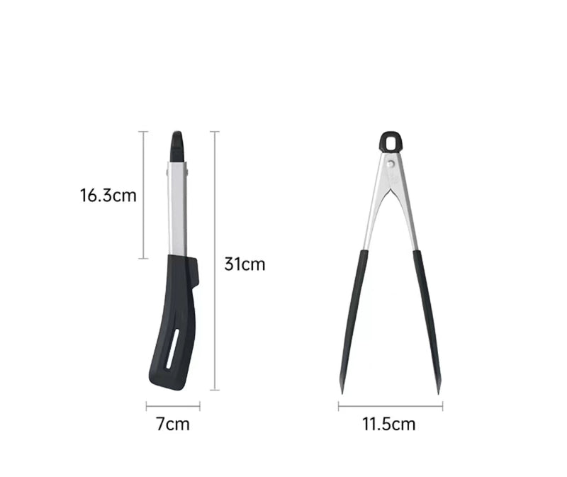 Zuutii Stainless Steel Cooking Tongs with Silicone Head