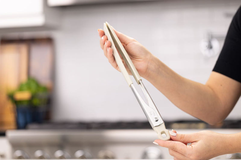 Zuutii Stainless Steel Cooking Tongs with Silicone Head